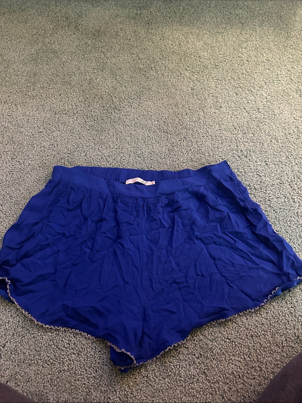 Have Electric Blue Elastic Waist Shorts
